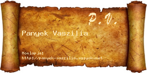 Panyek Vaszilia névjegykártya